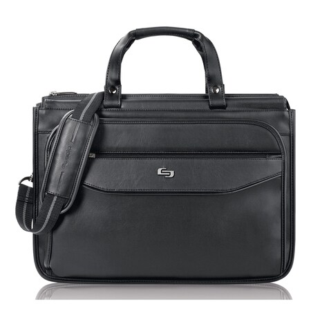 Solo Ny Harrison Briefcase, 16.75" x 7.75" x 12", Vinyl, Black CLS346-4